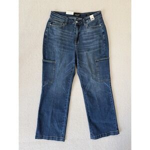 NEW Judy Blue Adeline Cargo Wide Leg Jeans 14W High Waist